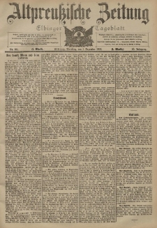 Altpreussische Zeitung, Nr. 281 Dienstag 1 Dezember 1903, 55. Jahrgang