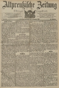 Altpreussische Zeitung, Nr. 289 Donnerstag 10 Dezember 1903, 55. Jahrgang