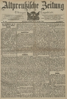 Altpreussische Zeitung, Nr. 293 Dienstag 15 Dezember 1903, 55. Jahrgang