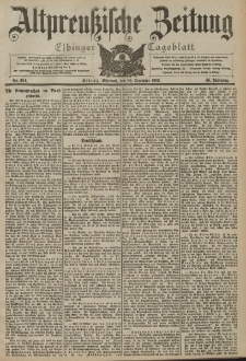 Altpreussische Zeitung, Nr. 304 Mittwoch 30 Dezember 1903, 55. Jahrgang