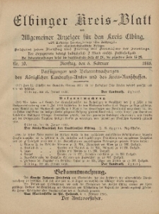 Kreis-Blatt des Königlich Preußischen Landraths-Amtes zu Elbing, Nr. 10 Dienstag 5 Februar 1895