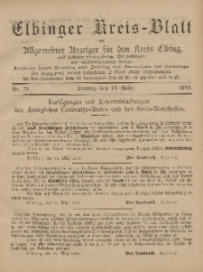 Kreis-Blatt des Königlich Preußischen Landraths-Amtes zu Elbing, Nr. 21 Freitag 15 März 1895