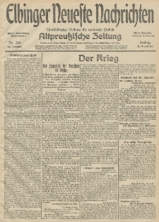 Elbinger Neueste Nachrichten, Nr. 235 Freitag 28 August 1914 66. Jahrgang