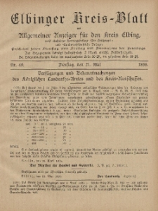 Kreis-Blatt des Königlich Preußischen Landraths-Amtes zu Elbing, Nr. 40 Dienstag 21 Mai 1895