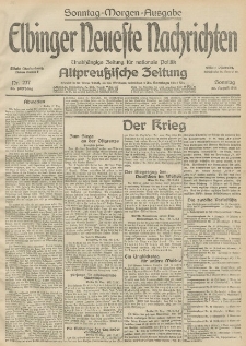 Elbinger Neueste Nachrichten, Nr. 237 Sonntag 30 August 1914 66. Jahrgang