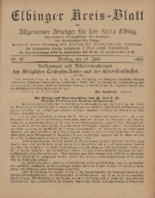 Kreis-Blatt des Königlich Preußischen Landraths-Amtes zu Elbing, Nr. 46 Dienstag 11 Juni 1895