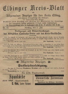 Kreis-Blatt des Königlich Preußischen Landraths-Amtes zu Elbing, Nr. 52 Dienstag 2 Juli 1895
