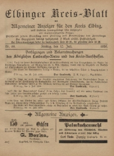Kreis-Blatt des Königlich Preußischen Landraths-Amtes zu Elbing, Nr. 55 Freitag 12 Juli 1895