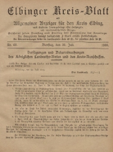 Kreis-Blatt des Königlich Preußischen Landraths-Amtes zu Elbing, Nr. 60 Dienstag 30 Juli 1895