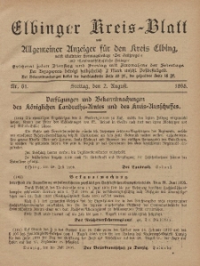 Kreis-Blatt des Königlich Preußischen Landraths-Amtes zu Elbing, Nr. 61 Freitag 2 August 1895