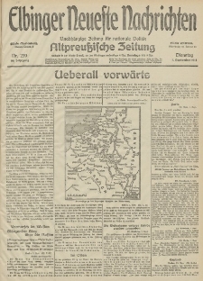 Elbinger Neueste Nachrichten, Nr. 239 Dienstag 1 September 1914 66. Jahrgang