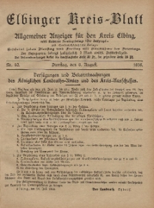Kreis-Blatt des Königlich Preußischen Landraths-Amtes zu Elbing, Nr. 62 Dienstag 6 August 1895
