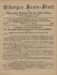 Kreis-Blatt des Königlich Preußischen Landraths-Amtes zu Elbing, Nr. 63 Freitag 9 August 1895