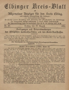 Kreis-Blatt des Königlich Preußischen Landraths-Amtes zu Elbing, Nr. 69 Freitag 30 August 1895