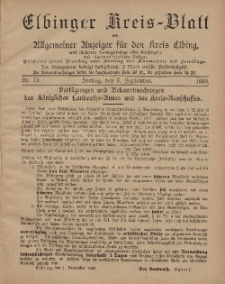 Kreis-Blatt des Königlich Preußischen Landraths-Amtes zu Elbing, Nr. 71 Freitag 6 September 1895