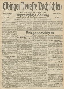 Elbinger Neueste Nachrichten, Nr. 240 Mittwoch 2 September 1914 66. Jahrgang