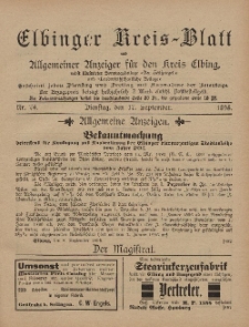 Kreis-Blatt des Königlich Preußischen Landraths-Amtes zu Elbing, Nr. 74 Dienstag 17 September 1895