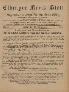 Kreis-Blatt des Königlich Preußischen Landraths-Amtes zu Elbing, Nr. 75 Freitag 20 September 1895