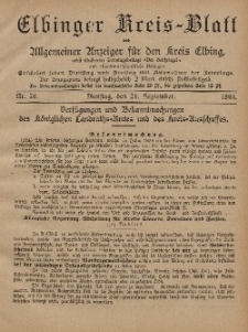 Kreis-Blatt des Königlich Preußischen Landraths-Amtes zu Elbing, Nr. 76 Dienstag 24 September 1895
