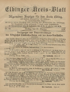Kreis-Blatt des Königlich Preußischen Landraths-Amtes zu Elbing, Nr. 85 Freitag 25 Oktober 1895