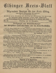 Kreis-Blatt des Königlich Preußischen Landraths-Amtes zu Elbing, Nr. 90 Dienstag 12 November 1895