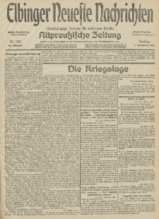Elbinger Neueste Nachrichten, Nr. 242 Freitag 4 September 1914 66. Jahrgang