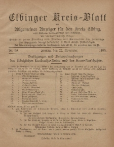 Kreis-Blatt des Königlich Preußischen Landraths-Amtes zu Elbing, Nr. 93 Freitag 22 November 1895