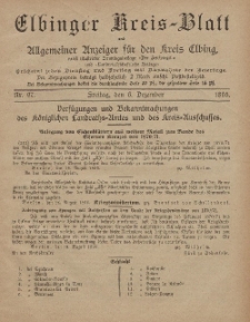 Kreis-Blatt des Königlich Preußischen Landraths-Amtes zu Elbing, Nr. 97 Freitag 6 Dezember 1895