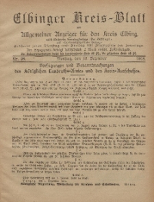 Kreis-Blatt des Königlich Preußischen Landraths-Amtes zu Elbing, Nr. 98 Dienstag 10 Dezember 1895