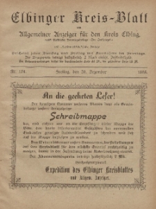 Kreis-Blatt des Königlich Preußischen Landraths-Amtes zu Elbing, Nr. 101 Freitag 20 Dezember 1895