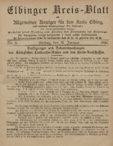 Kreis-Blatt des Königlich Preußischen Landraths-Amtes zu Elbing, Nr. 9 Freitag 31 Januar 1896