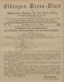 Kreis-Blatt des Königlich Preußischen Landraths-Amtes zu Elbing, Nr. 26 Dienstag 31 März 1896