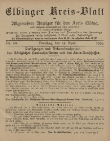 Kreis-Blatt des Königlich Preußischen Landraths-Amtes zu Elbing, Nr. 30 Dienstag 14 April 1896