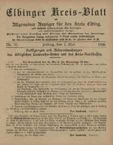 Kreis-Blatt des Königlich Preußischen Landraths-Amtes zu Elbing, Nr. 35 Freitag 1 Mai 1896