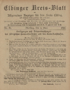 Kreis-Blatt des Königlich Preußischen Landraths-Amtes zu Elbing, Nr. 36 Dienstag 5 Mai 1896