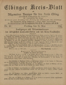 Kreis-Blatt des Königlich Preußischen Landraths-Amtes zu Elbing, Nr. 40 Dienstag 19 Mai 1896