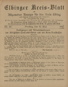 Kreis-Blatt des Königlich Preußischen Landraths-Amtes zu Elbing, Nr. 40 Dienstag 19 Mai 1896