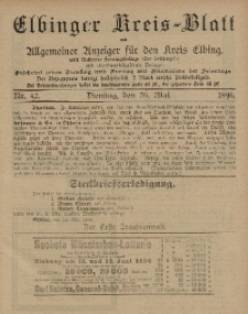 Kreis-Blatt des Königlich Preußischen Landraths-Amtes zu Elbing, Nr. 42 Dienstag 26 Mai 1896