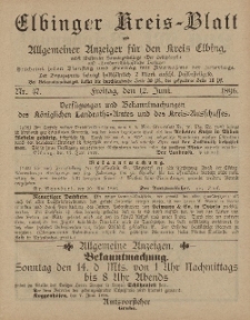 Kreis-Blatt des Königlich Preußischen Landraths-Amtes zu Elbing, Nr. 47 Freitag 12 Juni 1896