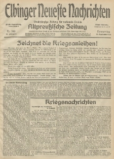 Elbinger Neueste Nachrichten, Nr. 248 Donnerstag 10 September 1914 66. Jahrgang