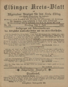 Kreis-Blatt des Königlich Preußischen Landraths-Amtes zu Elbing, Nr. 54 Dienstag 7 Juli 1896