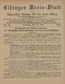 Kreis-Blatt des Königlich Preußischen Landraths-Amtes zu Elbing, Nr. 56 Dienstag 14 Juli 1896