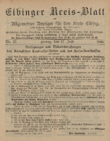 Kreis-Blatt des Königlich Preußischen Landraths-Amtes zu Elbing, Nr. 57 Freitag 17 Juli 1896