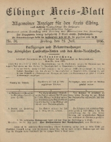 Kreis-Blatt des Königlich Preußischen Landraths-Amtes zu Elbing, Nr. 59 Freitag 24 Juli 1896