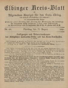 Kreis-Blatt des Königlich Preußischen Landraths-Amtes zu Elbing, Nr. 68 Dienstag 25 August 1896
