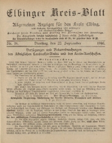 Kreis-Blatt des Königlich Preußischen Landraths-Amtes zu Elbing, Nr. 76 Dienstag 22 September 1896