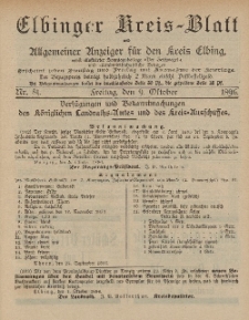 Kreis-Blatt des Königlich Preußischen Landraths-Amtes zu Elbing, Nr. 81 Freitag 9 Oktober 1896