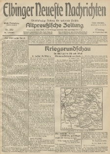 Elbinger Neueste Nachrichten, Nr. 252 Montag 14 September 1914 66. Jahrgang