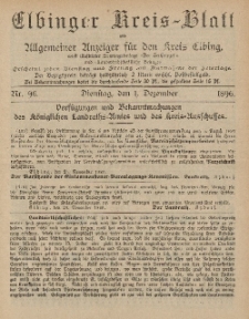 Kreis-Blatt des Königlich Preußischen Landraths-Amtes zu Elbing, Nr. 96 Dienstag 1 Dezember 1896