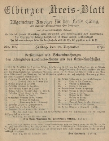Kreis-Blatt des Königlich Preußischen Landraths-Amtes zu Elbing, Nr. 101 Freitag 18 Dezember 1896